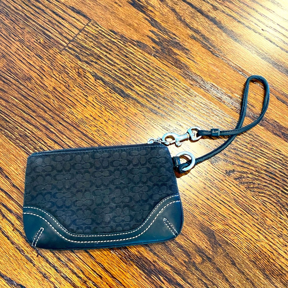 Coach black wristlet